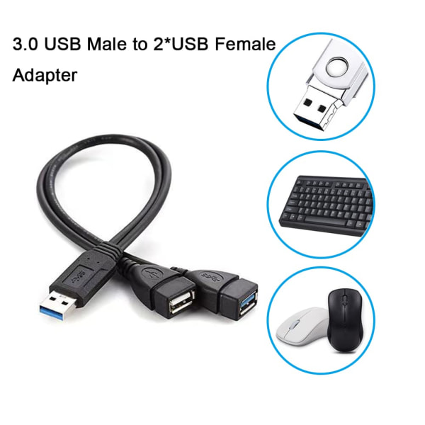 USB 3.0 till 2*USB Honadapter, USB Hane till USB 3.0 Hona och USB 2.0 Hona