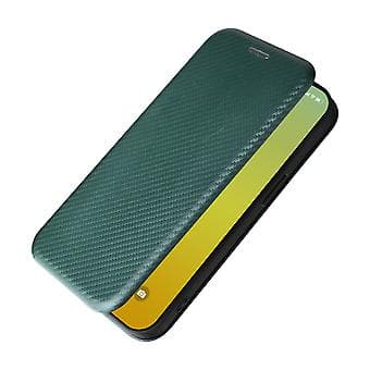 Lærtelefonveske for iPhone 15 Plus (Grønn)