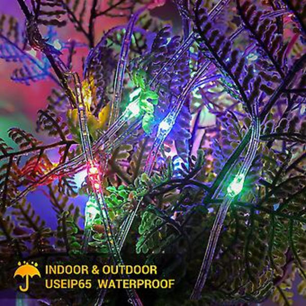 Julgransljus, 350 LED 3,5m Julbelysning, 2 Färgväxlare Julgransljusgirlang 8 Ljuslägen, Inomhus och Utomhus