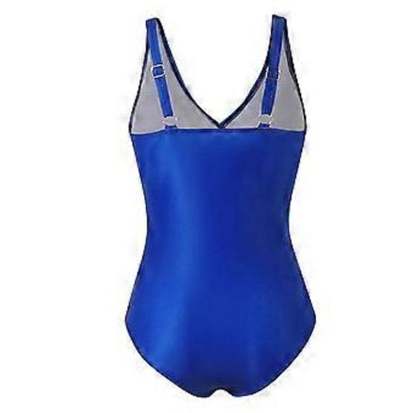 Plus Size Dame Gradient/Ensfarvet Heldragt Badedragt Sommer Strand Monokini Bodysuit Badetøj (4XL Gradient Blå)