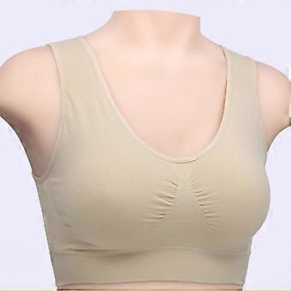 Bomulls-BH-vest for middelaldrende og eldre kvinner, uten stålring, undertøy i store størrelser - Hudfarge/YY(2XL Lys lilla)