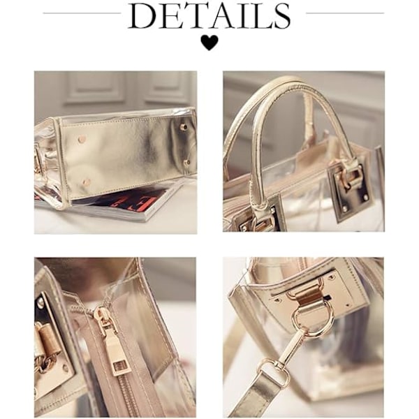 2 st Kvinnors Transparent Jelly Tote Strandväska Crossbody Transparent Crossbody Väska