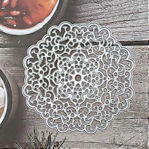 4 tuuman metalliset ontto mandala-kukkaleikkurit stensiili DIY-romanttisten korttien valmistukseen