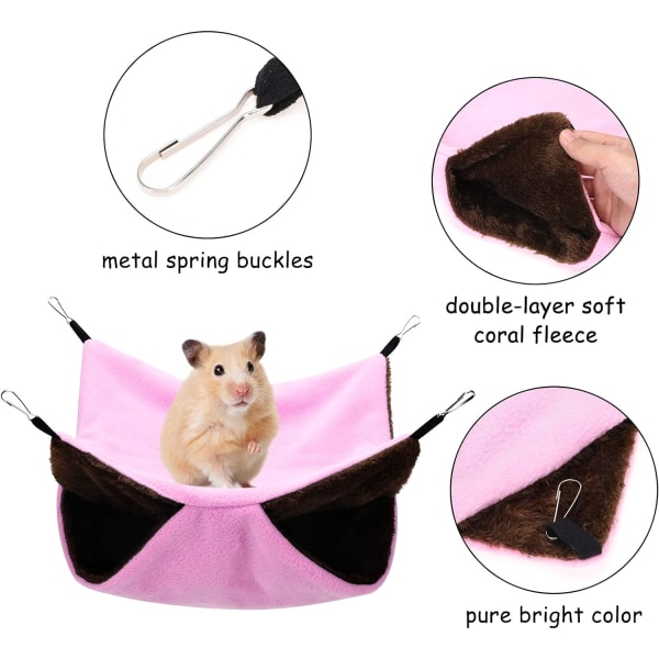 2 st marsvinshängmattor, råtthängmattor för bur, hamsterhängmatta,