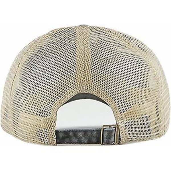 Justerbar Mesh Bakkehette, Buet Knapp Mesh Baseball Cap, Retro Vasket Trucker Hat, Pustende Visir for Menn