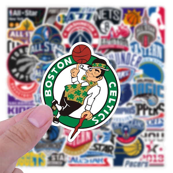 50 stk. NBA-klistremerker Basketball Team Logo Set Morsomt C