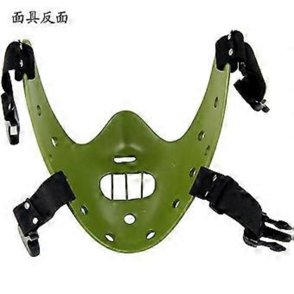 Hannibal Masker Skräck Hannibal Läskig Resin Lecter The Silence Of The Lambs Maskerad Cosplay Halloween Dekor Fest (Svart)