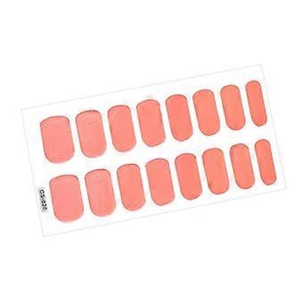 Nageldekaler Nagelstickers Enfärgad Enkel Användning Dekor DIY Hela Omslag Manikyr Tips Nagellacksremsor Nagelkonst för Hushåll (Hudrosa)