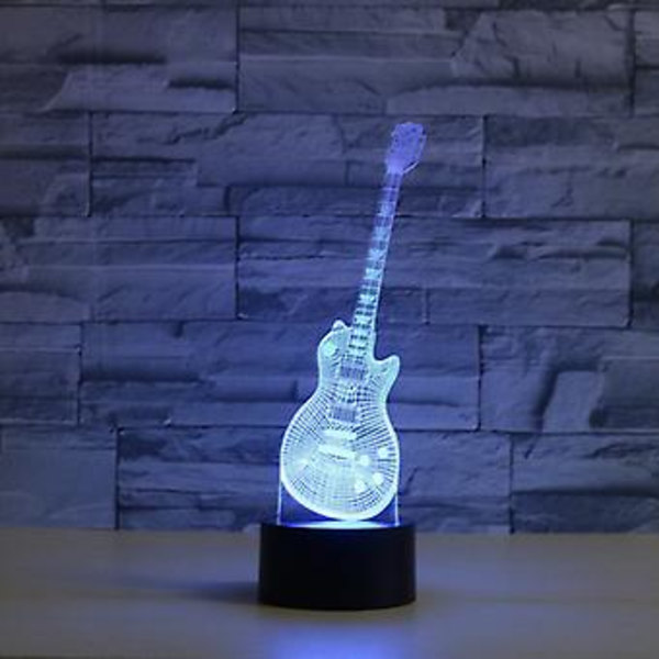 Bordlampa i gitarrform, 16 färger med fjärrkontroll