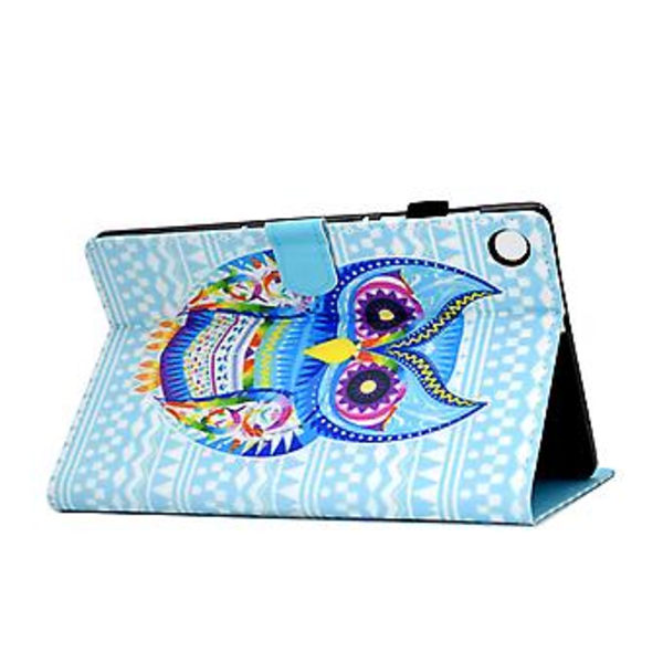 Fargerik Tegneetui for Samsung Galaxy Tab A9 (Fargerik Ugle)