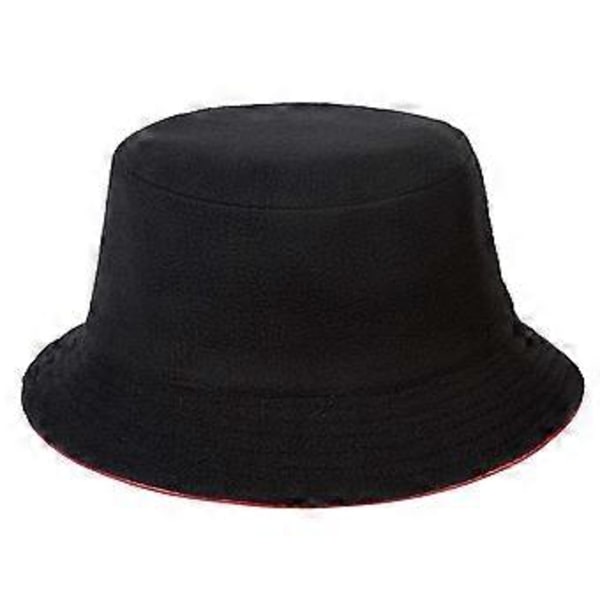 Unisex Mode Bucket Hat PU Læder Regnhat Vandtæt (sort) (rød)