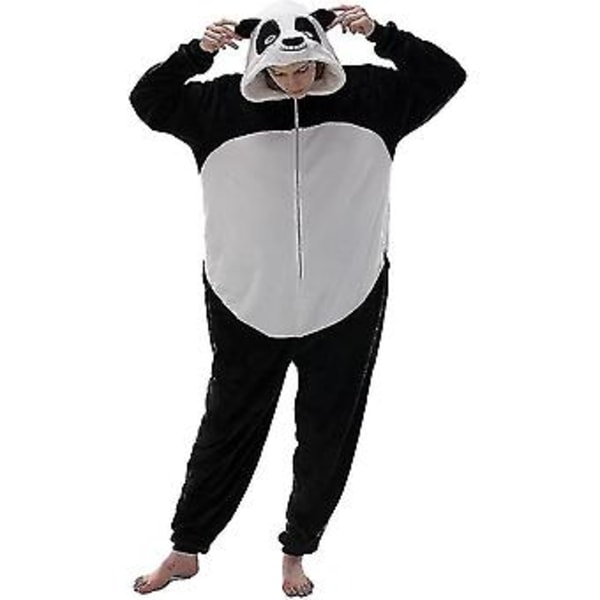 Snug Fit Unisex Voksen Onesie Pyjamas Dyr Enkeltdel Halloween Kostume Nattøj -r (Lille Panda)