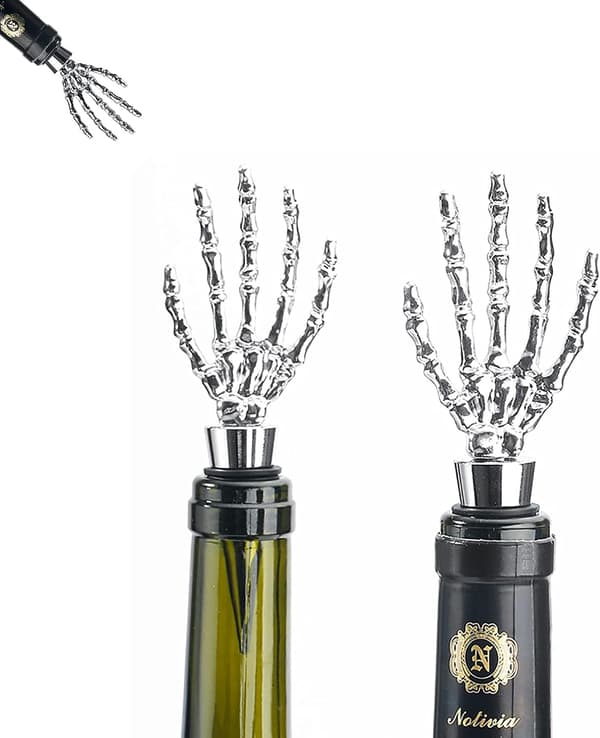 (Silver) Vinstoppare, 2 Pacies Ghost Hand Vinflaskestoppare C