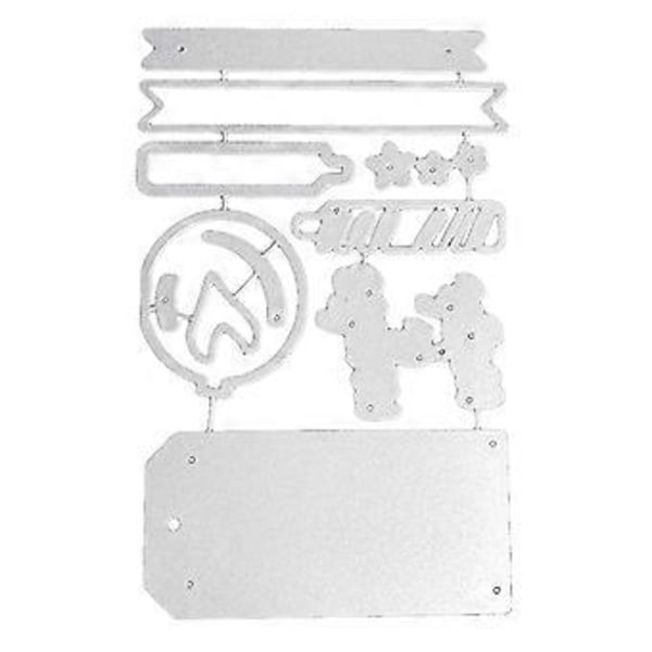 Fødselsdagsetiket Metal Skæreforme Håndlavede Håndværk DIY Scrapbooking Prægning
