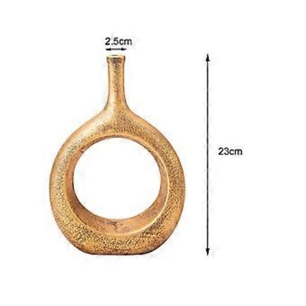 Minimalistinen keraaminen maljakko, Donitsimaljakko pyöreä maljakko kodin pöytätasolle pöytäkoristeeksi (Aureate)
