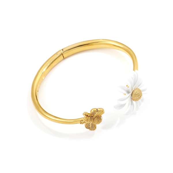 Blomsterarmbånd, Daisy Armbånd, Guld Armbånd, Blomster og Bier