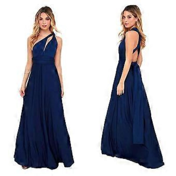 Kvinners Kvelds-Multiway Wrap Brudepike Formell Lang Maxi Konvertibel Kjole (L Lilla)