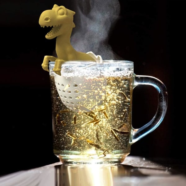 Dinosaur tesil, silikon tesil Leaky Tea Infuser Tea Filter Funny Tea Dinosaur Baby Te