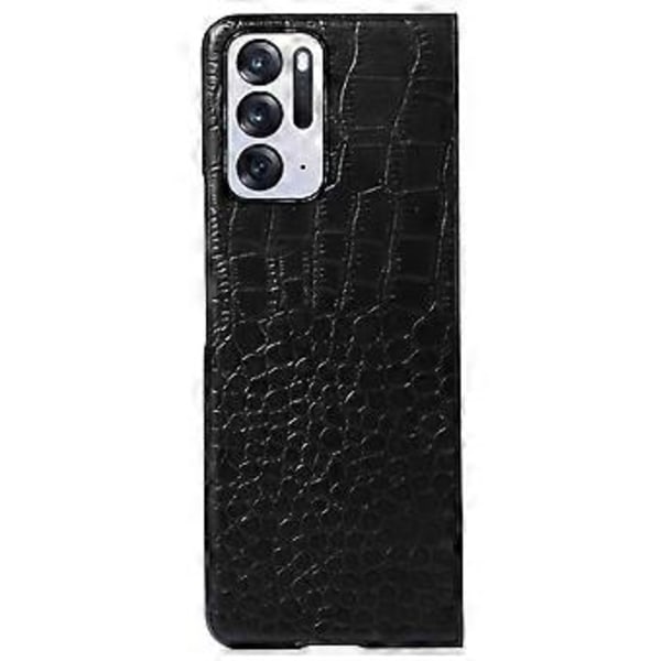 Til Oppo Find N Krokodille Tekstur Foldbar Telefonetui Ægte Kødkvægslæder Belagt PC+TPU Cover (Style A)