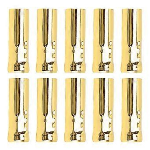 10 stk. E14 Metalrør til Lysestage Lampeholder Lampefod Belysningstilbehør 25x80mm Elektroforese Guld