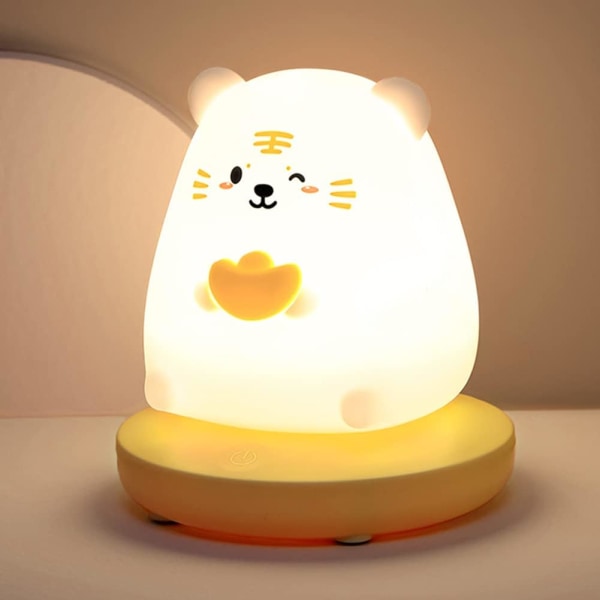 1pc White LED Night Light for Kids, Cute Soft Silicone Night Ligh