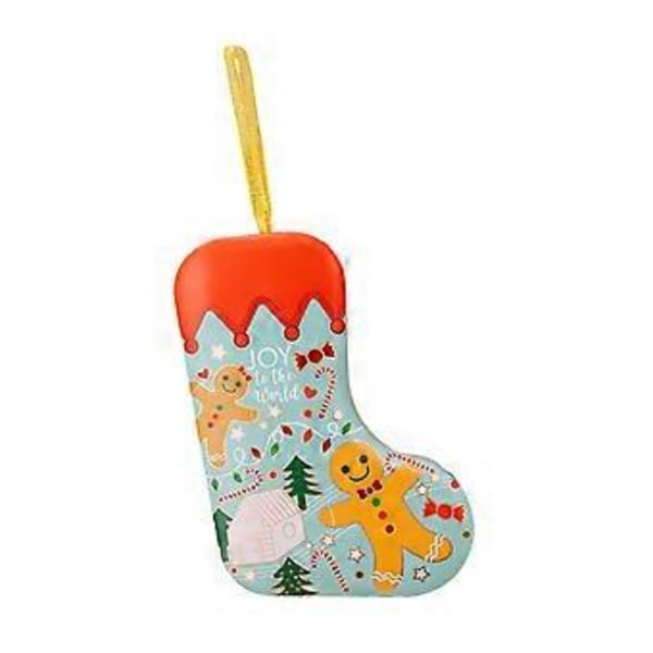 Julplåtsburk Hängande Presentförpackning Unik Snacksbehållare Kakburk Godisbox för Julgransfestival Festtillbehör (Pepparkaksgubbe)