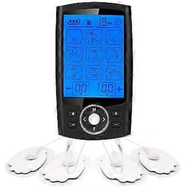 Akupunktur Massageapparat 36 Tilstande Tens Maskine Digital Akupunkturterapi Fuld Massageapparat Smertelindring Hjemmebrug Professionelt Terapiudstyr (Sort)