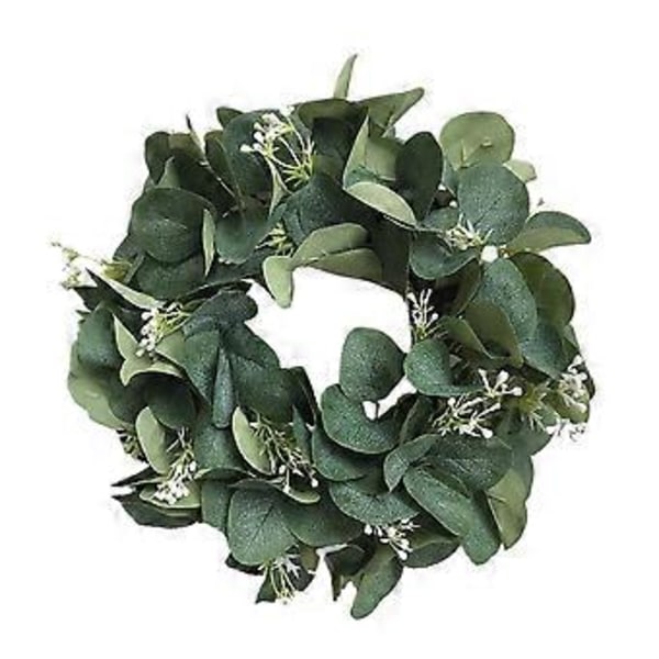 1 st Imitation Eukalyptus Krans Simulation Grön Blad Litet Bär Dörr Vägg Hängande Ornament Girlang
