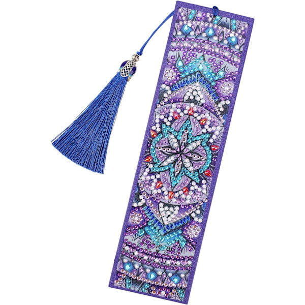 DIY Diamantmaleri Bogmærke, Maling efter nummer Diamant Læder Kvast Mandala Bogmærker Broderi
