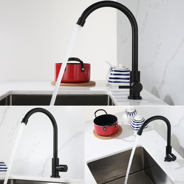Matte Black Kitchen Gem, köksblandare med hög båge och utdragbar pip för elegant och praktisk vattenhantering