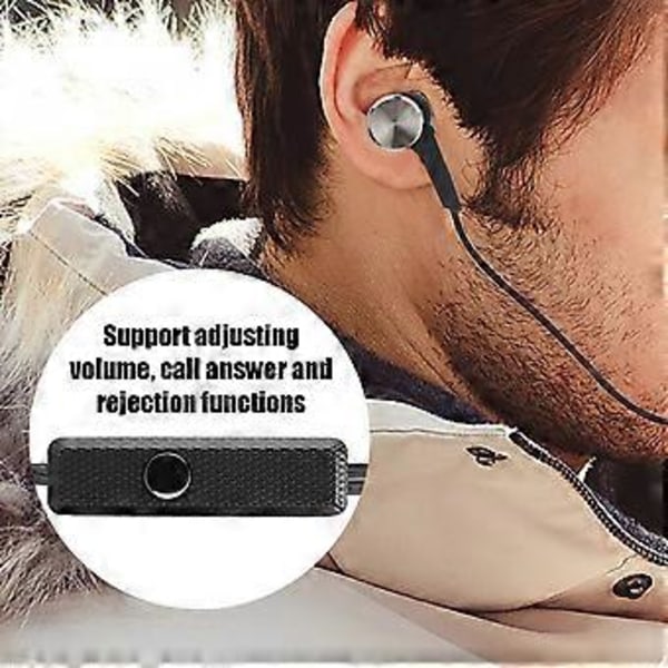 JY-Q26 Metalltextur Subwoofer 3.5mm Smartphone Dator In-Ear Hörlurar Headset (Svart)