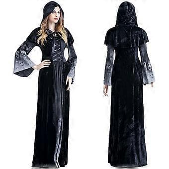 Lady Witch Vampire Cosplay-asu Gothic-viitta Juhla-asu (XL)