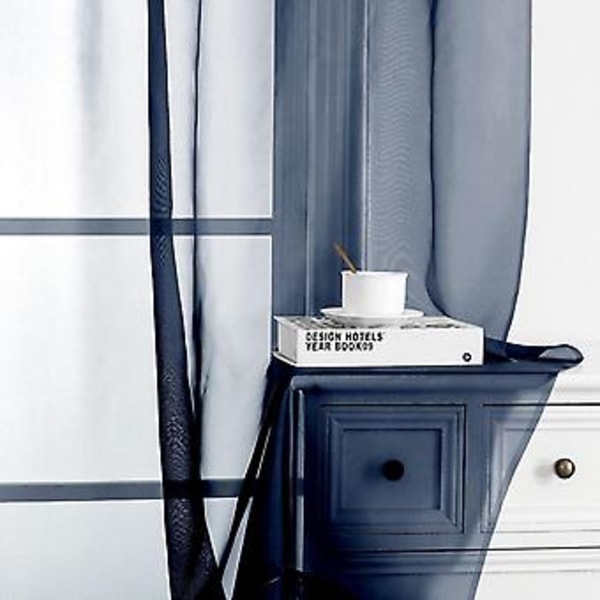 Sjønne Hvite Gardiner, Sjønne Gardiner 84 Tommer Lange 2 Paneler Sett, Stanglomme Voile Fimly Sjønne Gardiner for Stue/Soverom, 2stk, Hver 42\" B x 84\" L