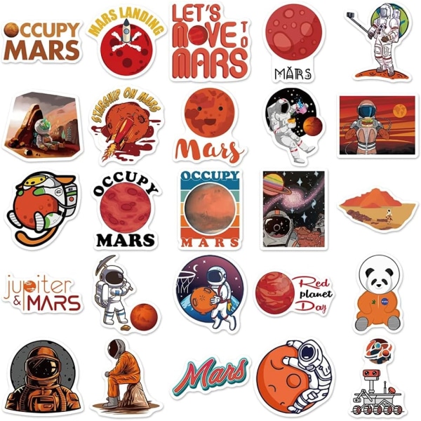 Mars-klistermärken med 50-arks vinyldekaler för bärbara datorer