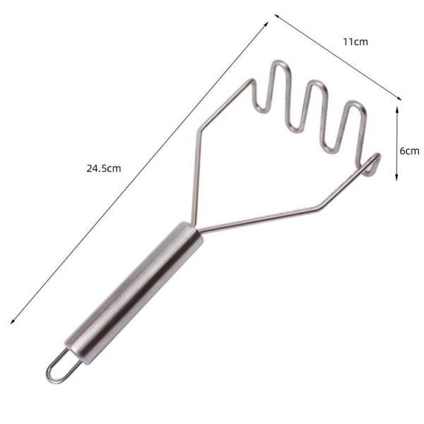 Kartoffelmoser, rustfrit stål Heavy Duty Metal Kartoffelmoser med