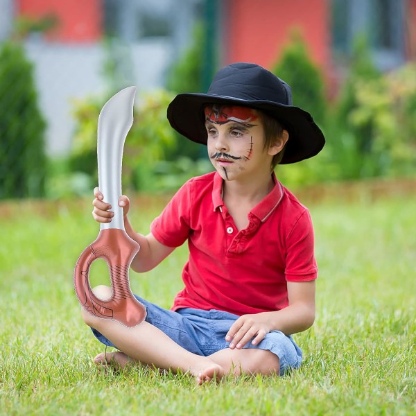 Uppblåsbara piratsvärd, 4 st uppblåsta leksaker för pirat temafest födelsedag simbassäng cosplay P