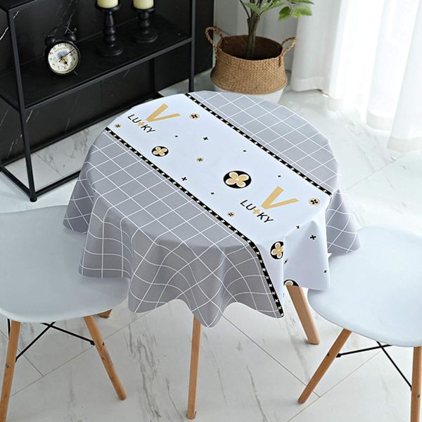 Nappe Ronde Toile Cirée Imperméable Nappe Ronde PVC 120 cm Ecol