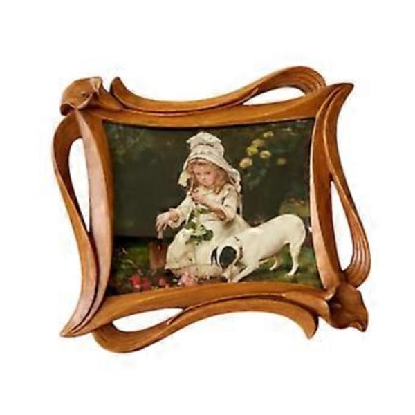 Fotoramme i resin, kortholderstativ for bordplate eller vegg, dekorativ bilderamme med liljeblomst for fest, gårdshus (31cmx34cm)