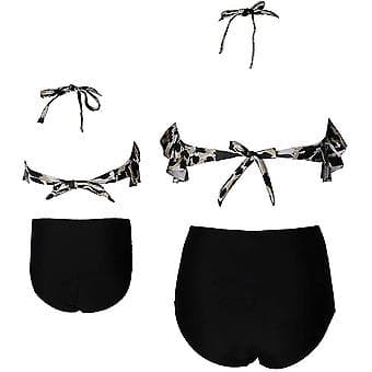 Pige Bikini Sæt To Dele Ruffle Falbala Badetøj Badetøj-e( M2023-leopard)