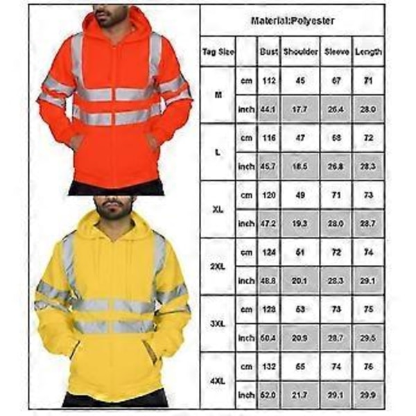 Uusi miesten Viz-hupparipaita Turvallisuus Korkea näkyvyys Työtakki Nopea 2023 (Fluoresoiva vihreä L)