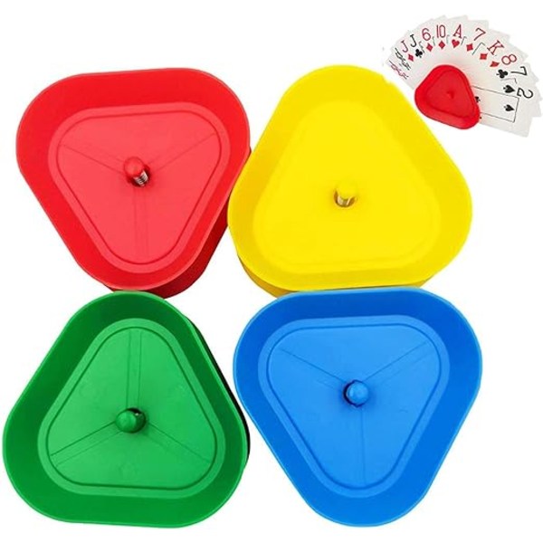 Plast Poker Stand Holder Spillekort 4 Stk Børne Spillekort