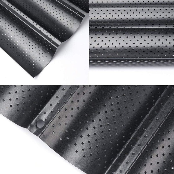 Fransk brødform Non-stick perforert baguetteform Brødform Fransk