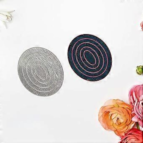 Metallstans for oval ramme med trestruktur - DIY-stans for scrapbooking, preging og forming