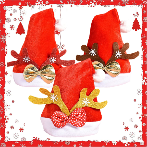 3 Pcs Santa Claus Hat Christmas Beanies Kids Unisex Santa Claus H