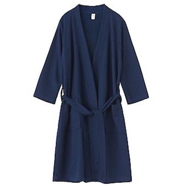 Män Kvinnor Waffle Badrock Klänning Sommar Loungewear Pyjamas Robes (M Grå Kvinna)