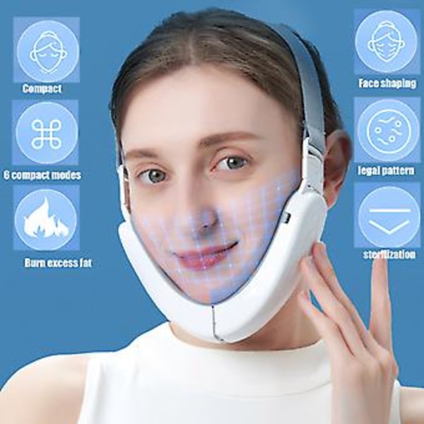 Dubbel Elektrisk V-Formande Ansiktsmassager Dubbelhakreducerare Ansiktslyftmaskin Mikroström Ansiktsenhet Lyftande Slimmande, 100% Ny (D Rosa)