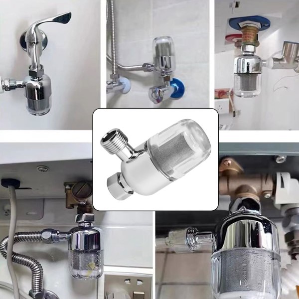 Dusjfilter, Hard Water Filter, Gjenbrukbar Filter med 1/2 Tommers Intern og Ekstern Tråd, Effekt