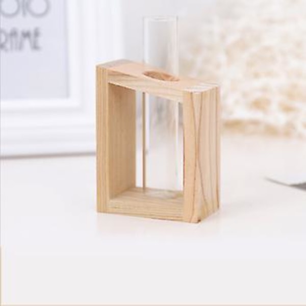 Hydroponisk Glas Provrör Växtvaser Blomkruka Terrarium Behållare Dekorera (3.5*2.6*1.6 tum)