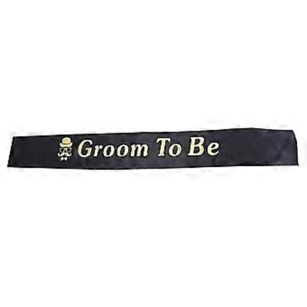 Tygsash \"Groom to Be\" Band Möhippa Bröllopsdusch Festtillbehör Svart