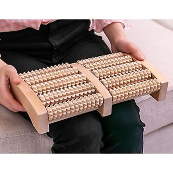 Fotmassage Scooter Fotmassager Trä Hushåll Fot Akupunkt Massage Roller( )